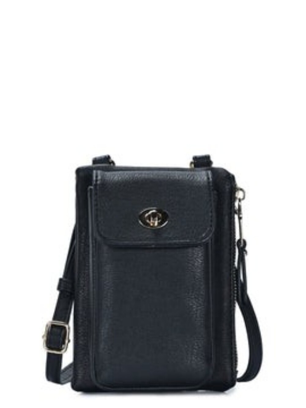 NWT Miztique Vegan Leather Black Crossbody Phone Bag with Front Pocket